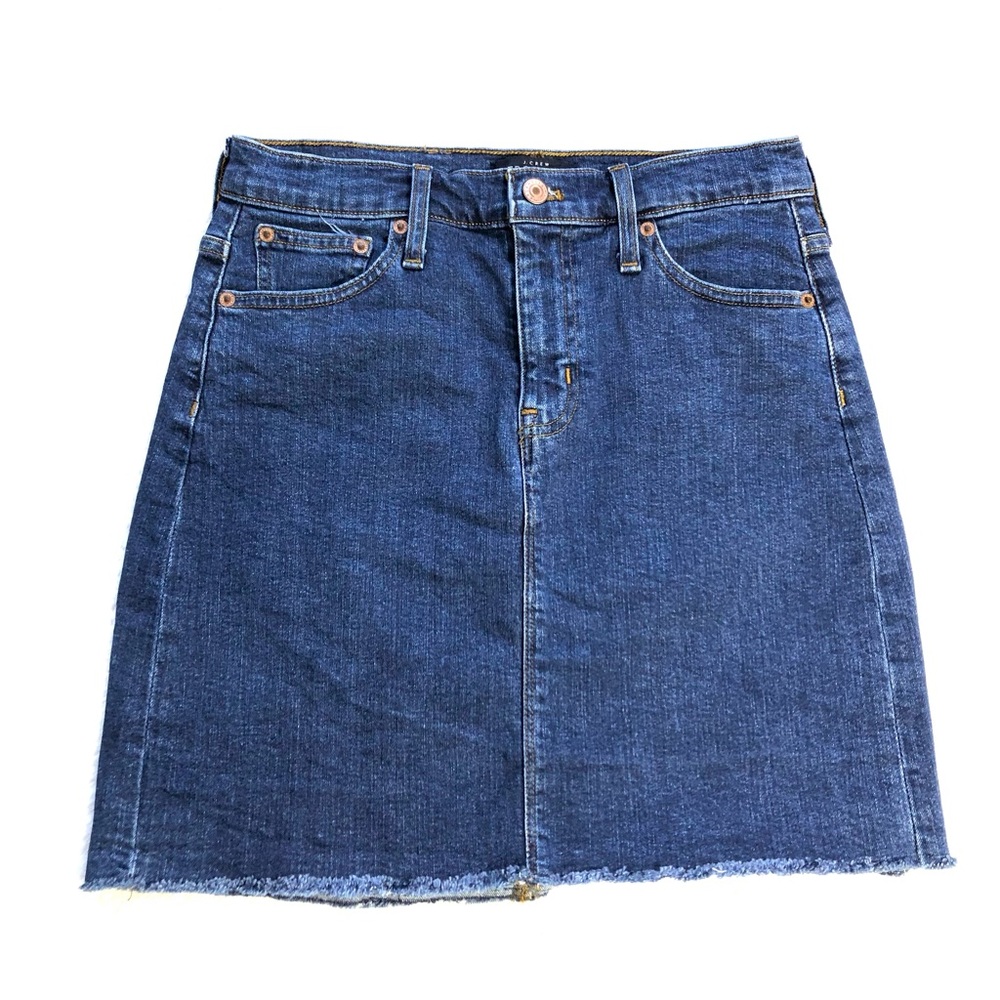 J. Crew Mercantile Raw Edge Denim Mini Shirt